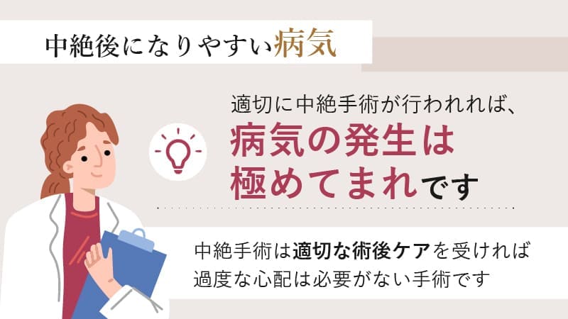 中絶後に重篤な病気を発症するケースは極めてまれ