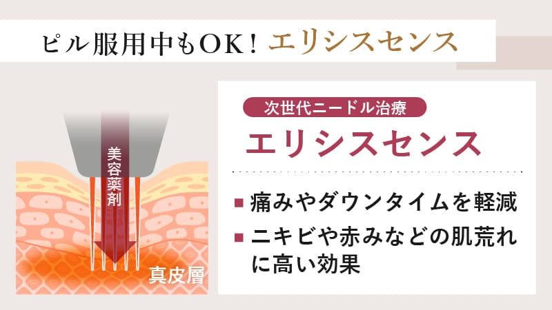エリシスセンスは痛みやダウンタイムを軽減しつつ、肌荒れや赤みなどを効率的に改善する