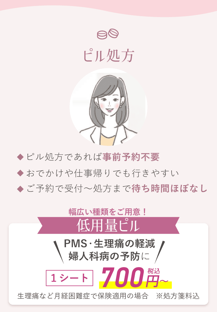 幅広い種類をご用意！低用量ピル