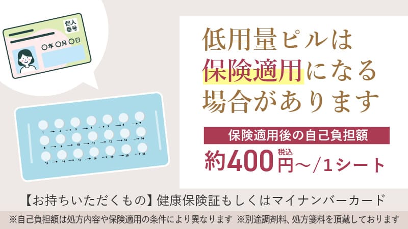 低用量ピルは保険適用になる場合があります